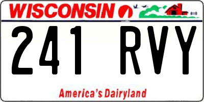 WI license plate 241RVY