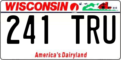 WI license plate 241TRU