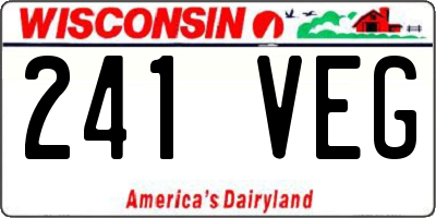WI license plate 241VEG
