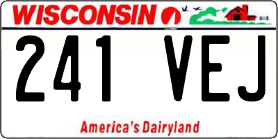 WI license plate 241VEJ