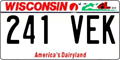 WI license plate 241VEK