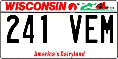WI license plate 241VEM