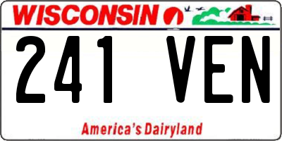WI license plate 241VEN