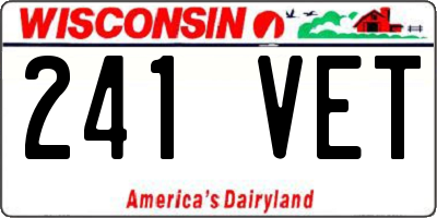 WI license plate 241VET