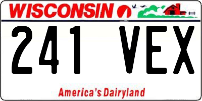 WI license plate 241VEX