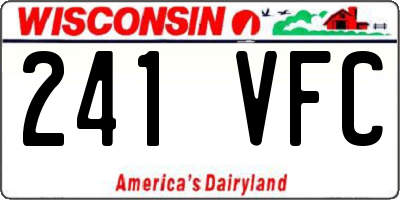 WI license plate 241VFC