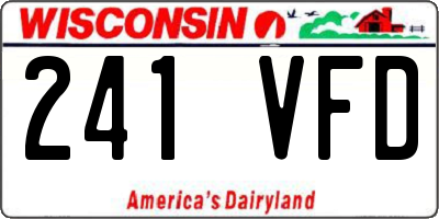 WI license plate 241VFD