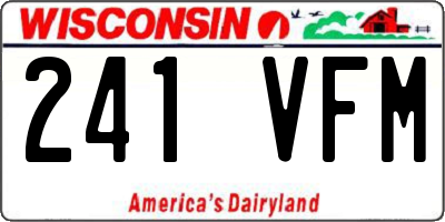 WI license plate 241VFM