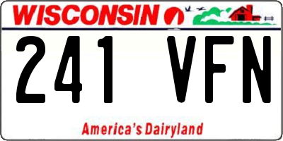 WI license plate 241VFN