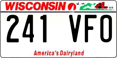 WI license plate 241VFO
