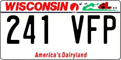 WI license plate 241VFP