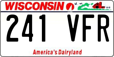 WI license plate 241VFR