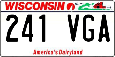 WI license plate 241VGA