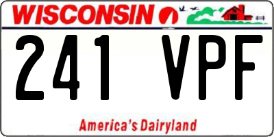 WI license plate 241VPF
