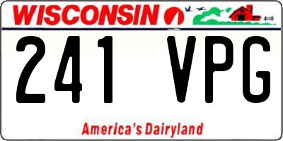 WI license plate 241VPG