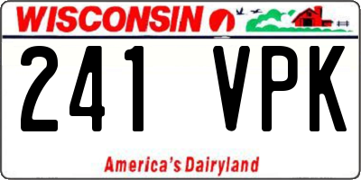 WI license plate 241VPK