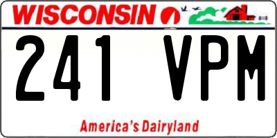 WI license plate 241VPM