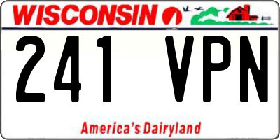 WI license plate 241VPN