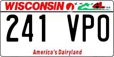 WI license plate 241VPO