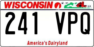 WI license plate 241VPQ