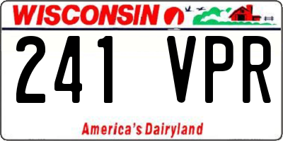 WI license plate 241VPR