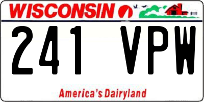 WI license plate 241VPW