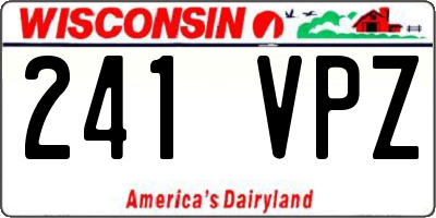 WI license plate 241VPZ