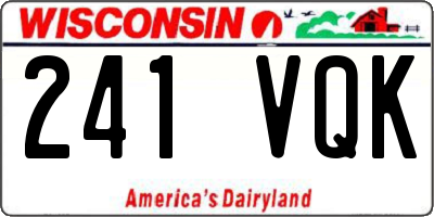 WI license plate 241VQK