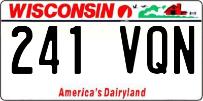WI license plate 241VQN