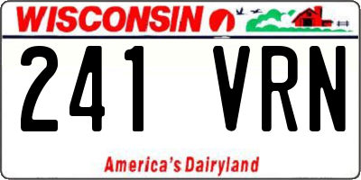 WI license plate 241VRN