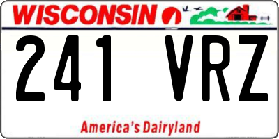 WI license plate 241VRZ
