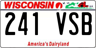 WI license plate 241VSB