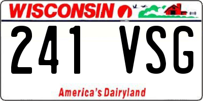 WI license plate 241VSG