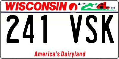 WI license plate 241VSK