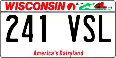 WI license plate 241VSL