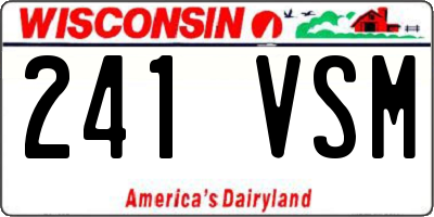 WI license plate 241VSM