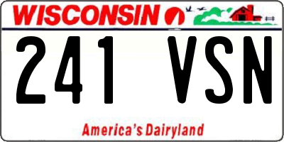 WI license plate 241VSN