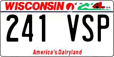 WI license plate 241VSP