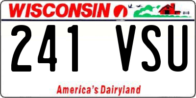 WI license plate 241VSU