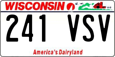 WI license plate 241VSV