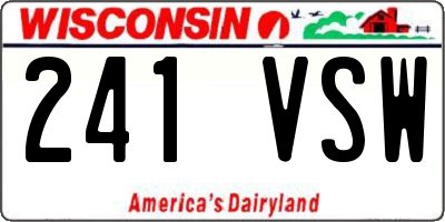 WI license plate 241VSW