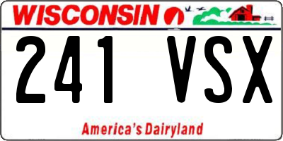 WI license plate 241VSX