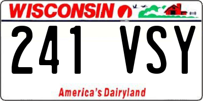 WI license plate 241VSY