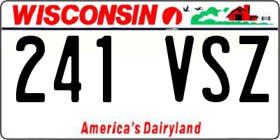 WI license plate 241VSZ