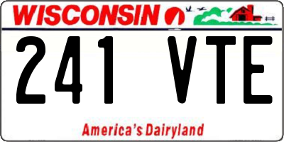 WI license plate 241VTE