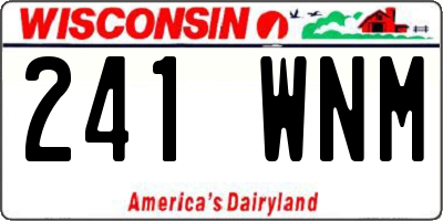 WI license plate 241WNM