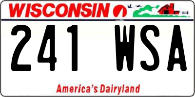 WI license plate 241WSA