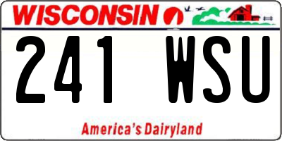 WI license plate 241WSU