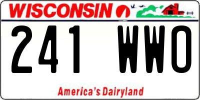 WI license plate 241WWO