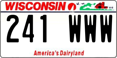 WI license plate 241WWW